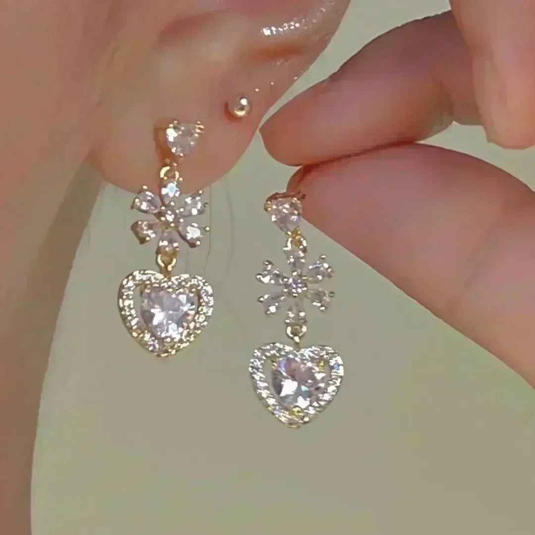 New Geometric Rhombus Luxury Opal Earrings – Modern Sparkle for Every Moment