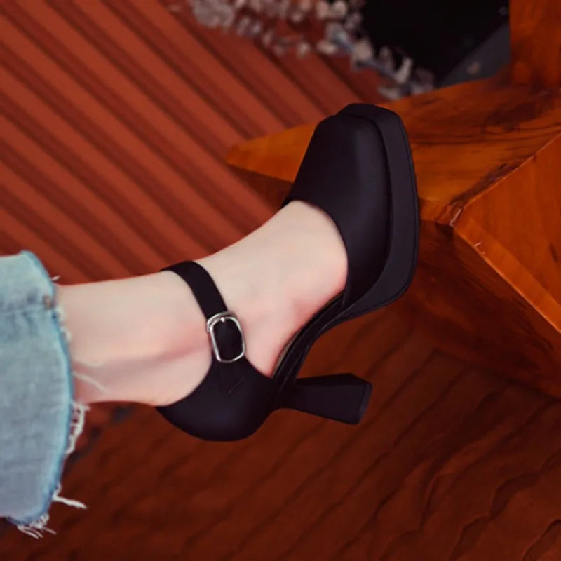 High Heels for Office Bow Buckles Sandals