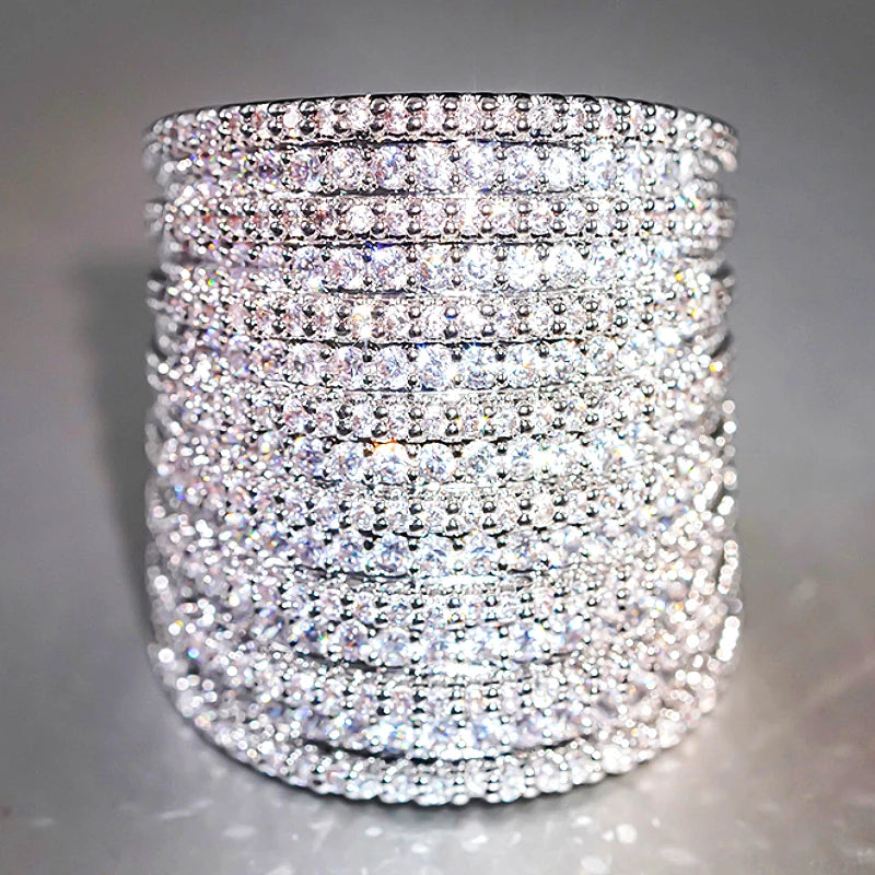 Exquisite Wide Cubic Zirconia Ring