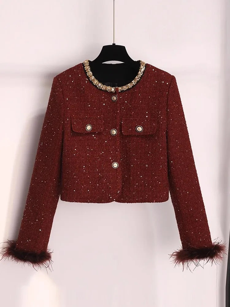 High Quality French Vintage Tweed Two Piece Set