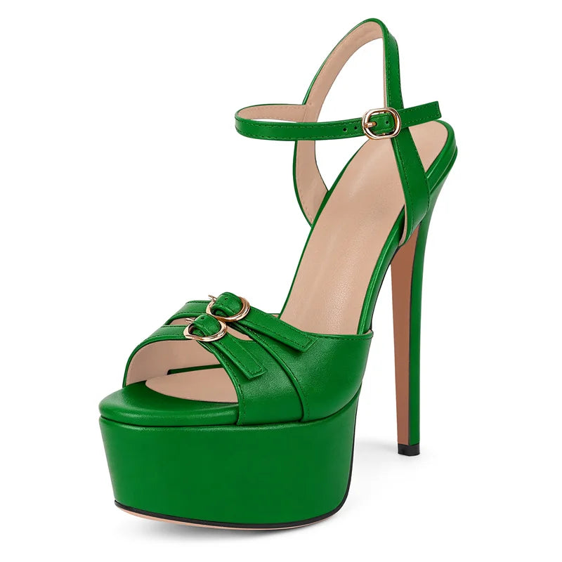 Womens Peep Toe Mixed colors Platform Pumps Big Size