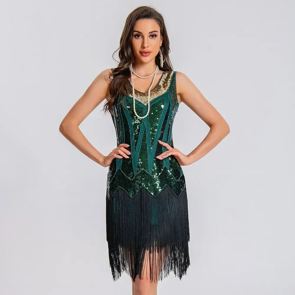 Vintage Streetwear Party Club Stage Show Luxury Bling Dress