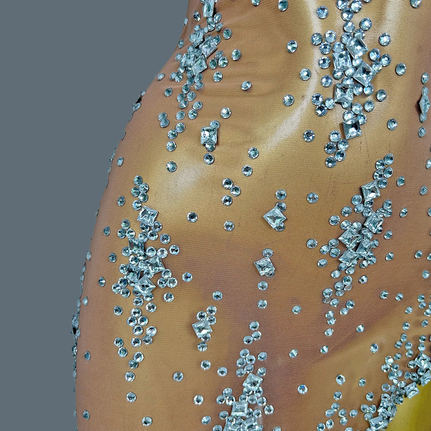 Nightclub Singer Stage Performance Sparkly Rhinestones Dress