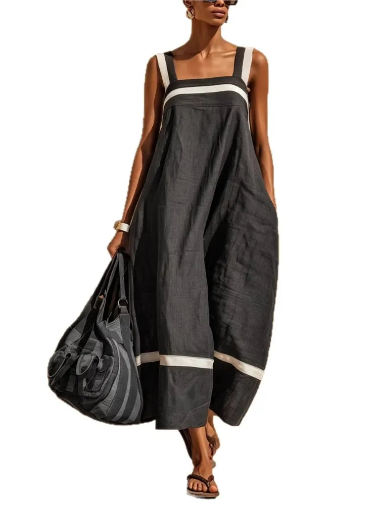 Summer Loose Suspender Maxi Dress