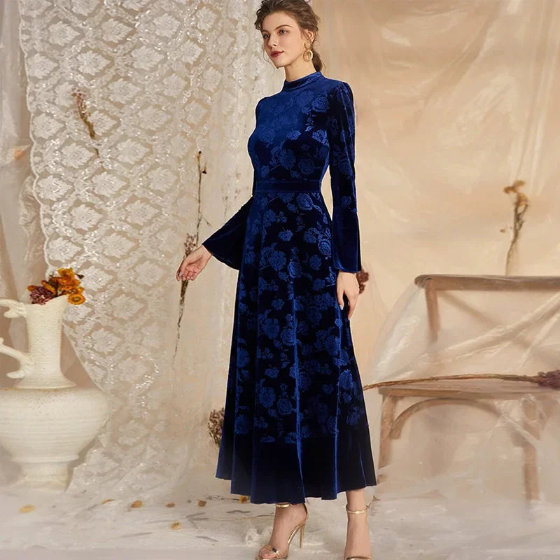 Autumn Winter  Velvet Long Dress