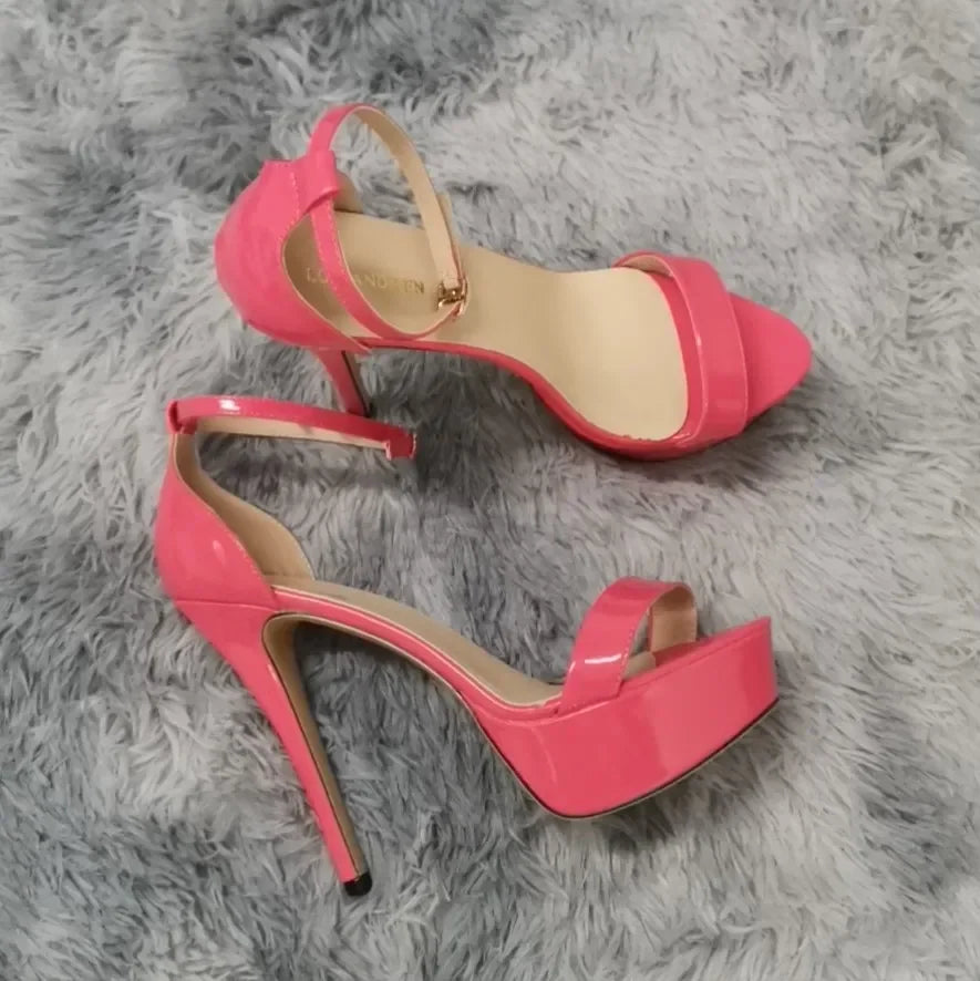 Sexy Open Toes 14cm Super High Heels Peep Toes Platform Stilettos