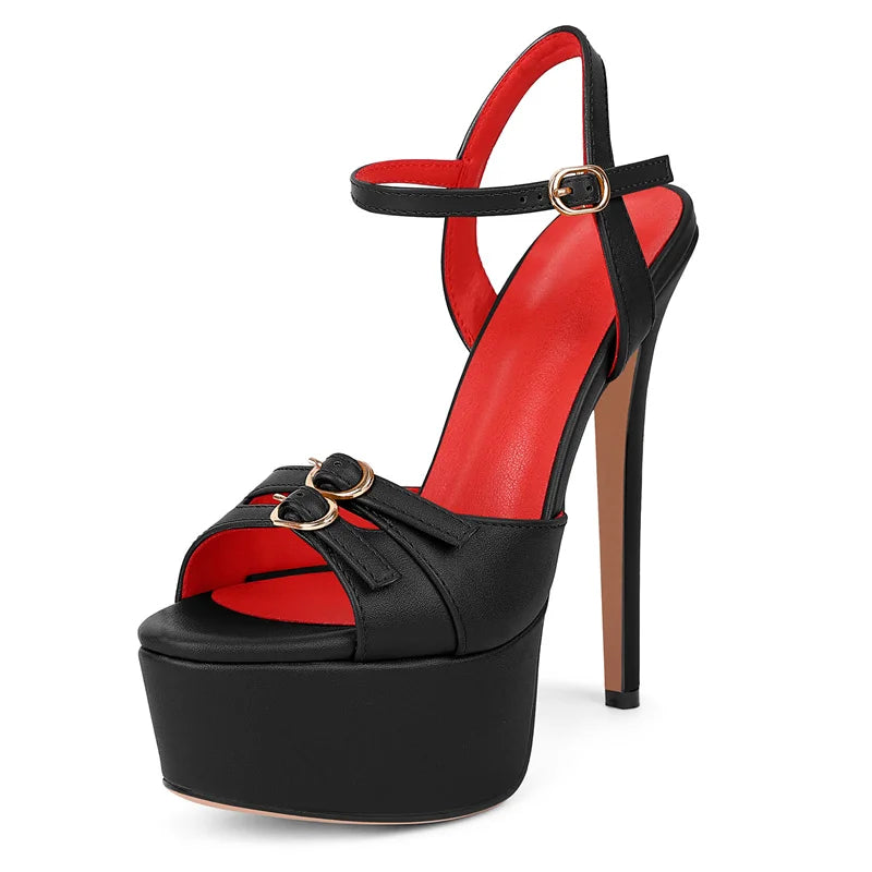 Womens Peep Toe Mixed colors Platform Pumps Big Size