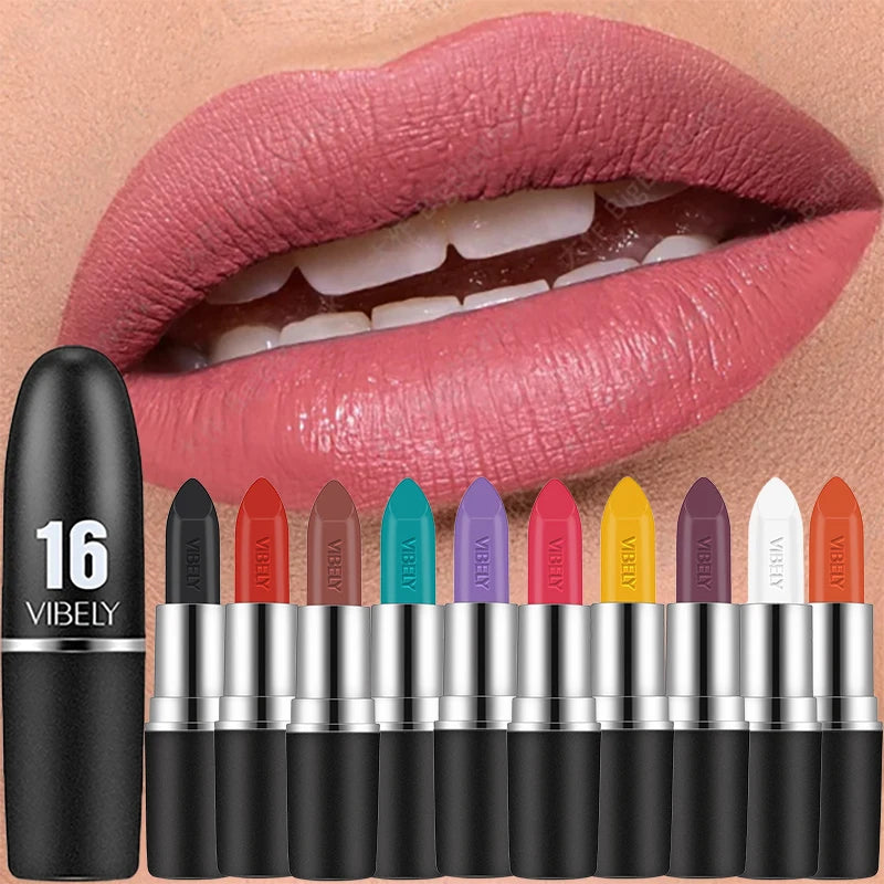 Frosted Velvet Matte Lipstick – 29 Bold Shades, Waterproof & Non‑Fading