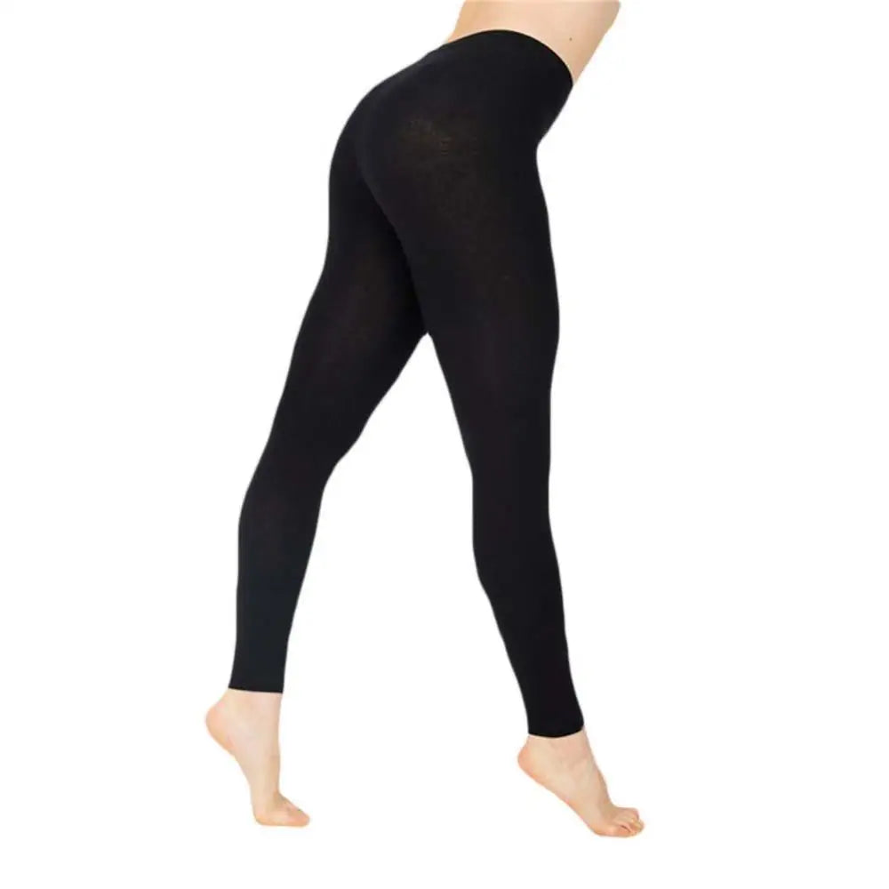 Solid Color Stretchy High Waist Slim Autumn Winter Leggings