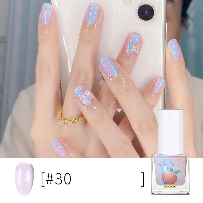 Water-Based Peel-Off Shiny Top Coat – No UV Lamp, Long-Lasting, Gentle Natural Nail Care