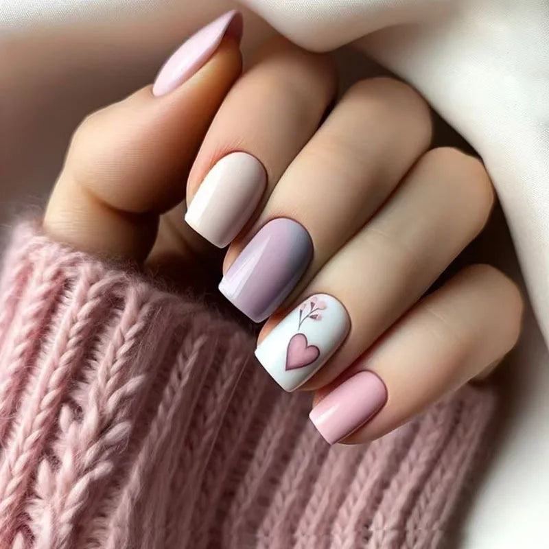 24Pcs Mid-length Ballet False Nails