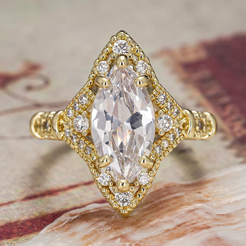 Sparkling Cubic Zirconia Engagement Ring