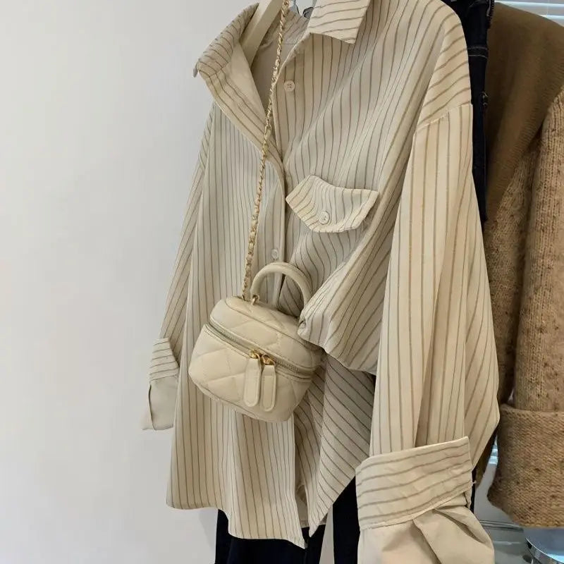 Classic Striped Casual Streetwear Single Breasted Shirts