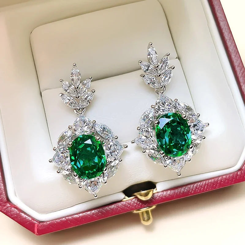 Emerald-Green Drop Earrings