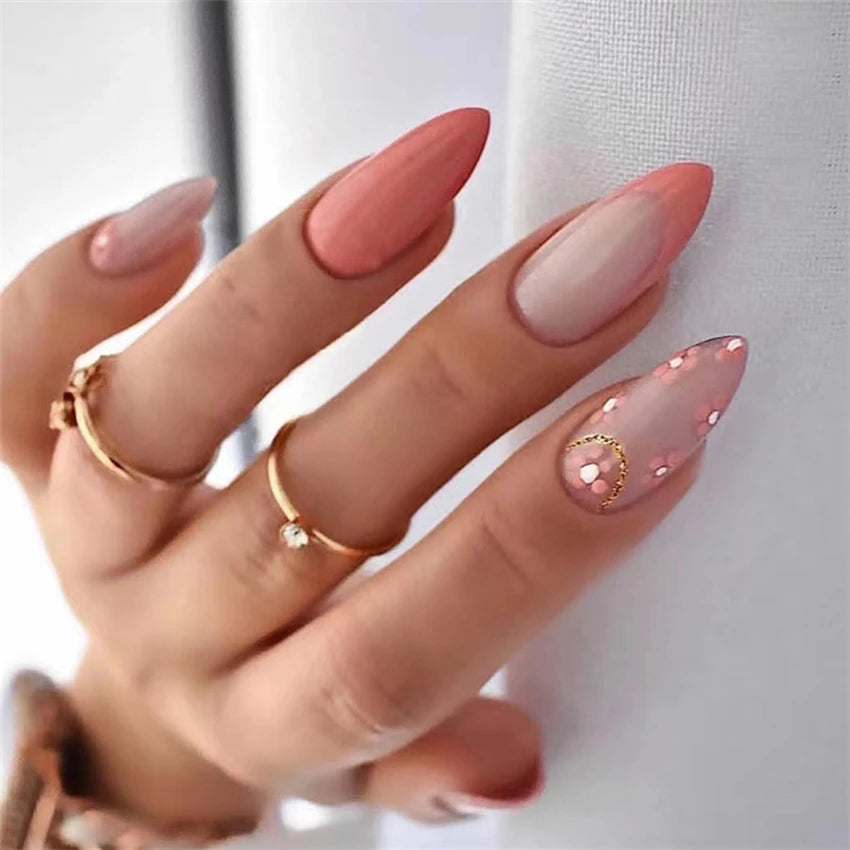 24Pcs/Set Simple Pure Desire Pink Wearing False Nails