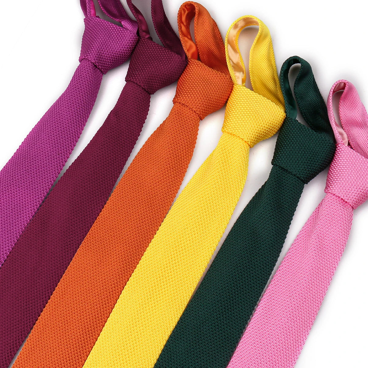 5.5cm Solid Color Fashion Water Neckties Plain Knitted Ties