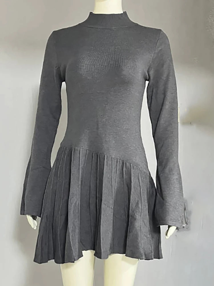 Long Sleeve High Waist Mini Dress