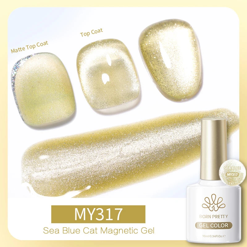 BORN PRETTY 10ml White Cat Magnetic Gel Nail Polish Ultra Shine White-light Varnis Semi Permanent Soak Off UV LED Gel for Nails