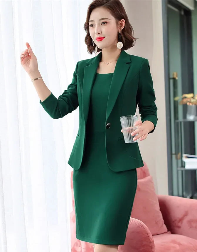 Elegant Blazer Dress Suit Set for Women