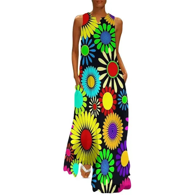 Flower Power Boho Maxi Dress