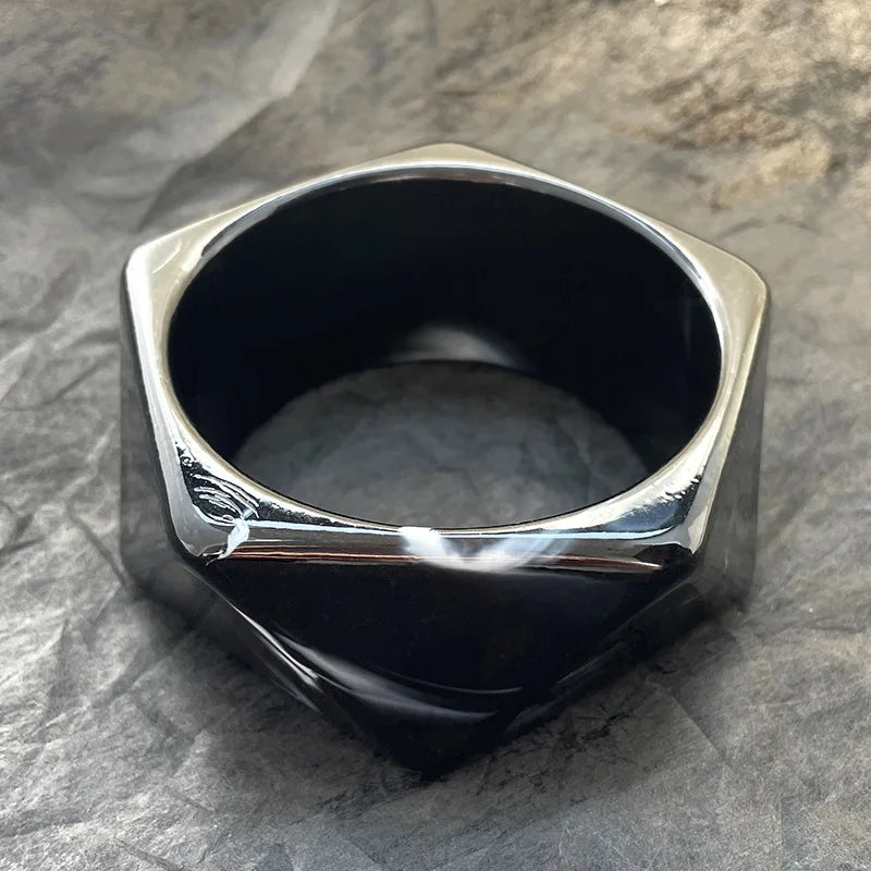 Exaggeration Wide Irregular Polygon Resin Bracelet - Durable Geometric Bangles