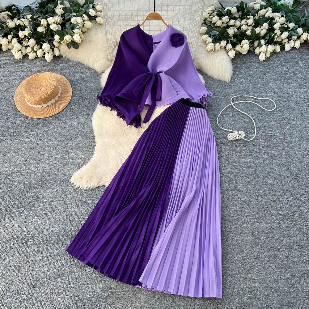 Elegant Pleated Two‑Piece Set