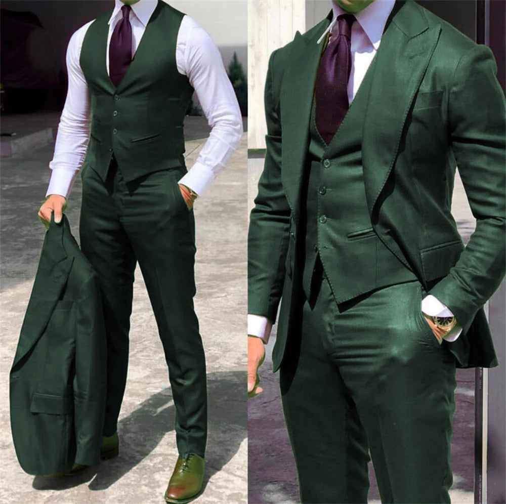Solid Color Men's Formal Business Suit