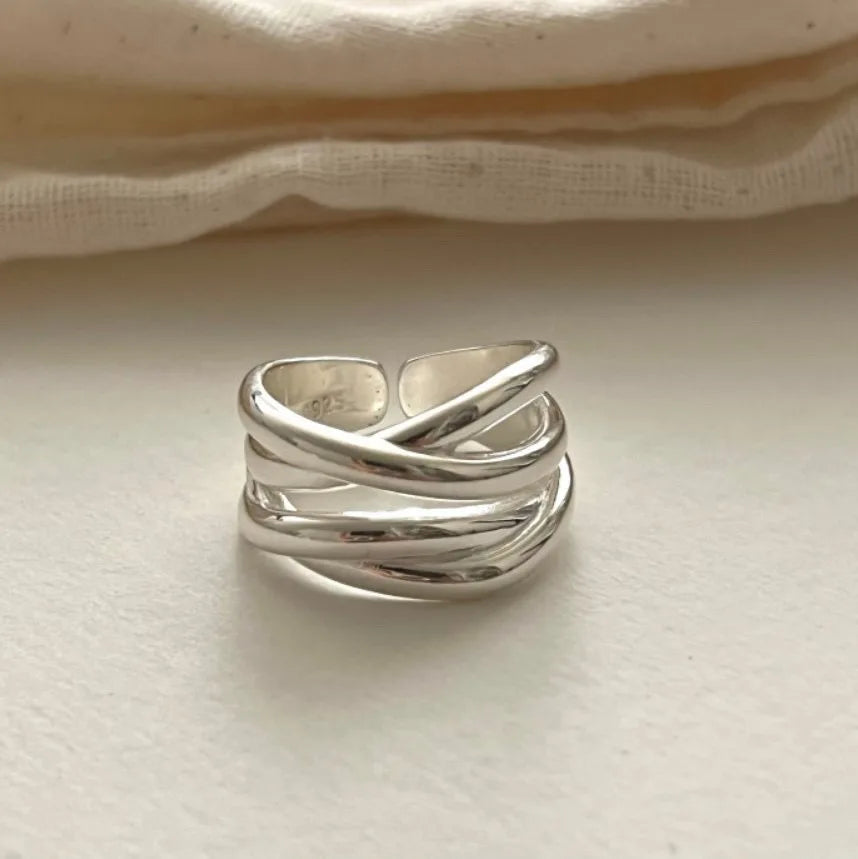 925 Sterling Silver Twisted Open Ring