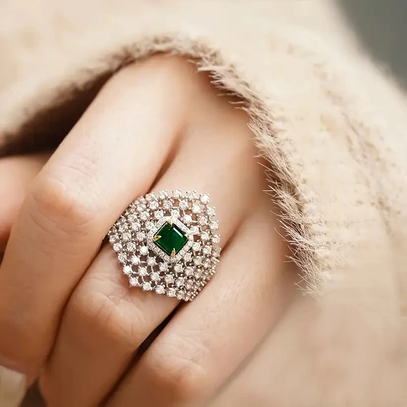 Luxury Hollow Rings with Dazzling CZ