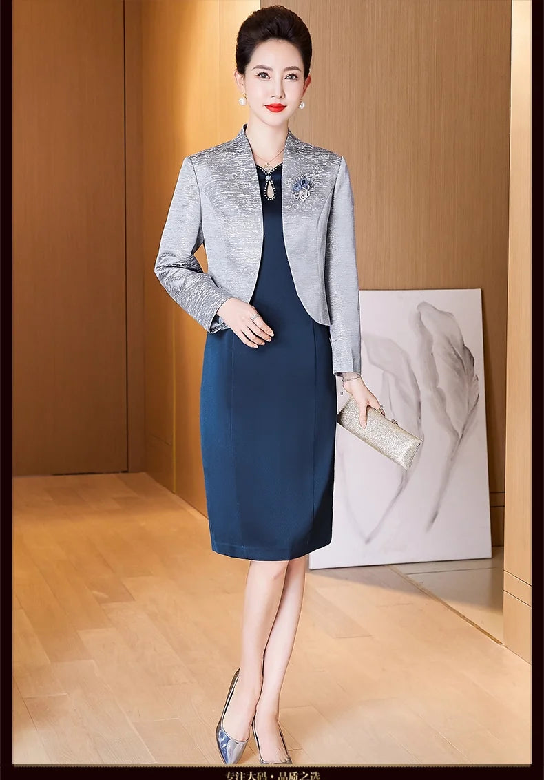 Lace Mother of the Bride  2 Piece with Jacket Dress