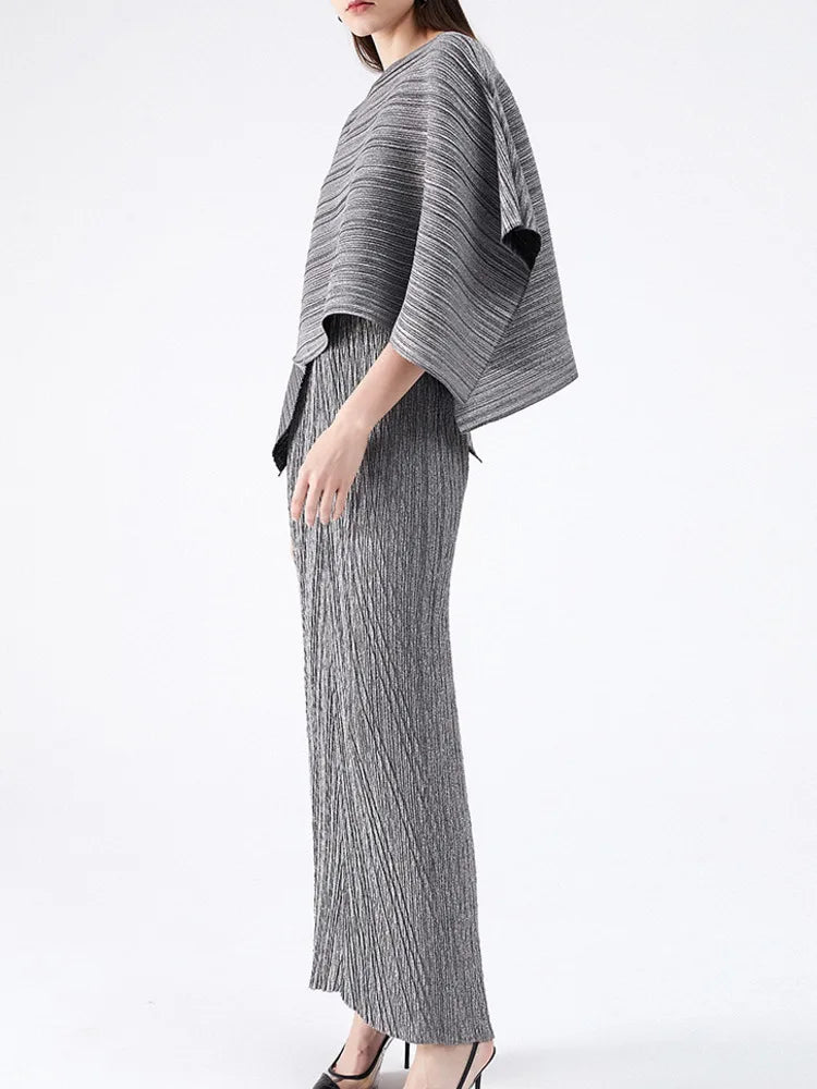 High End Fashion Pleated Irregular Belt Shawl Sleeveless Backless Long Dresses