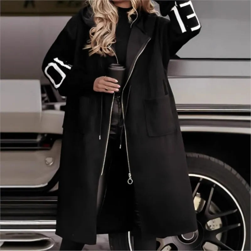 Fashion Oversized Winter Hooded Patchwork Coat