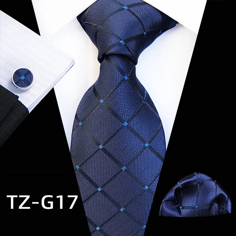Orange Novelty Ties Plaid Flower Design Wedding Necktie Hanky Cufflinks