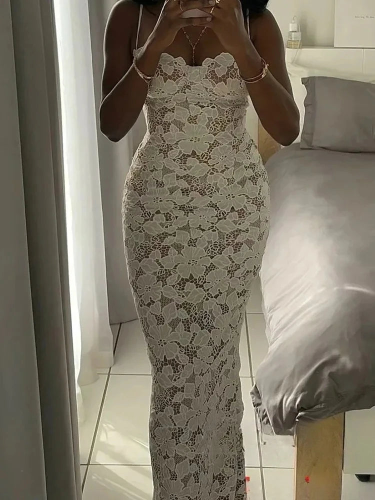 Vintage Lace Long Party Dress