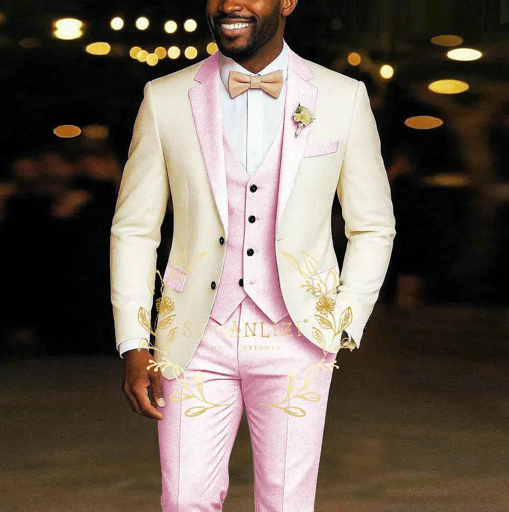 3 Pieces Blazer  Vest Pants Wedding Tuxedos