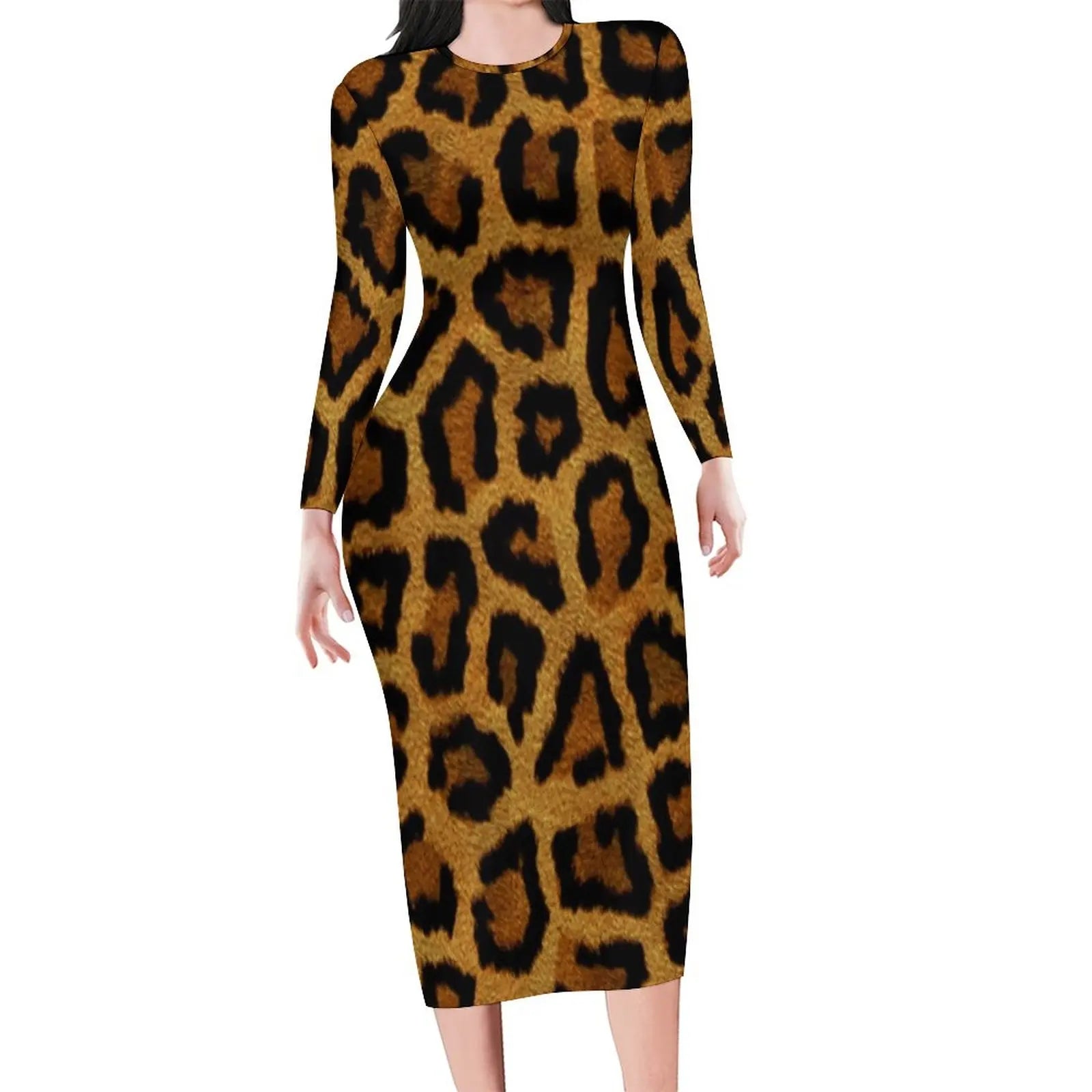 Autumn Leopard Print  Long SleeveDresses