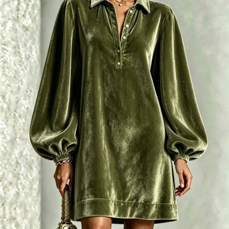 Women’s Velvet Shirt Dress