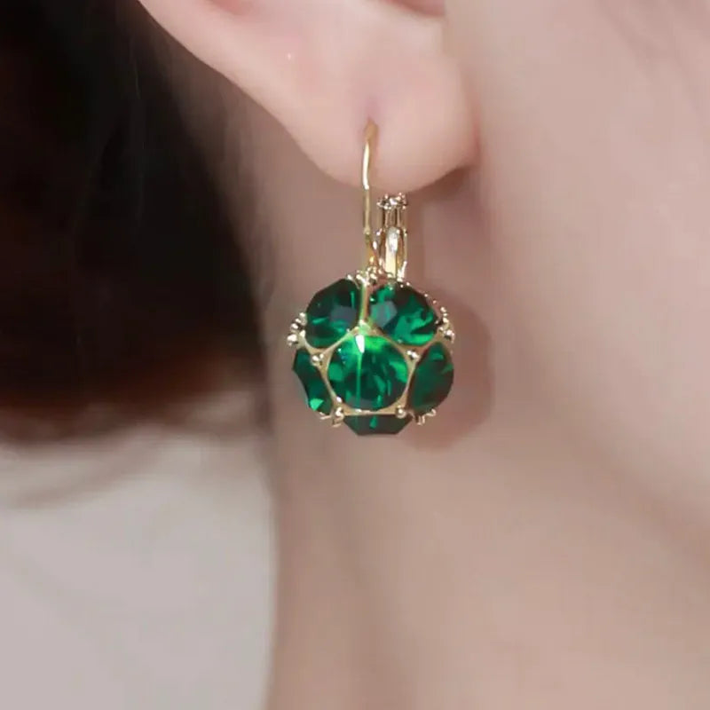 Black Rhinestone “Love” Earrings – Light Luxury Studs for Effortless Elegance