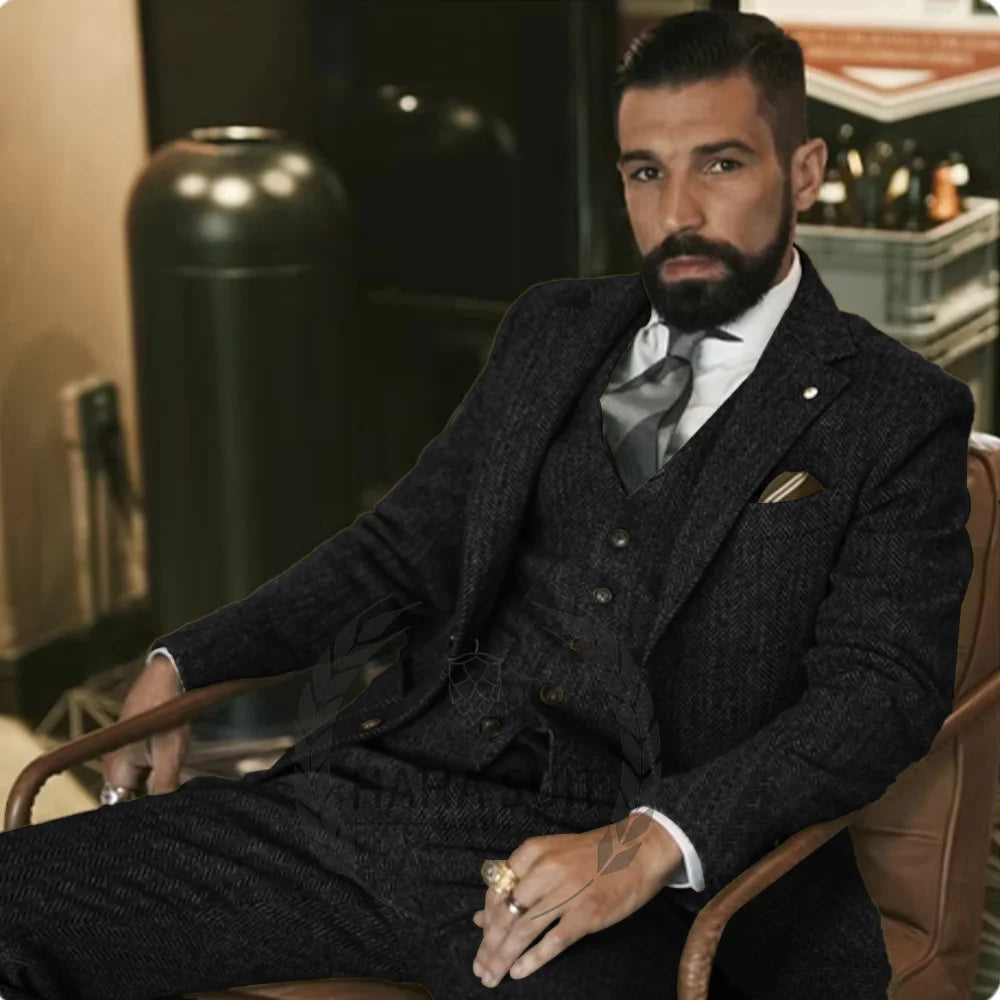 Jacket Vest Pants Groom Suit Slim Fit Three Piece Suit