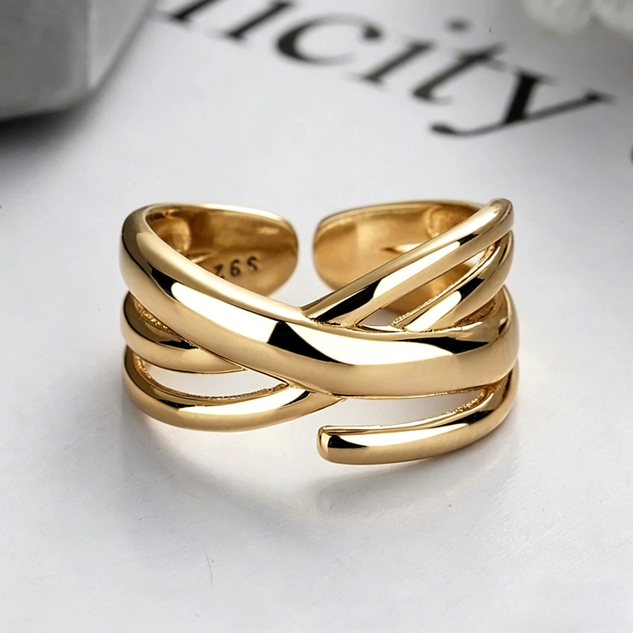 925 Sterling Silver Twisted Open Ring
