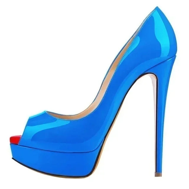 Ultra-High Platform Peep Toe Pumps