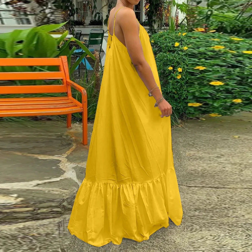 Spring Swing Maxi Dress with Pockets