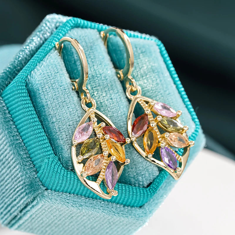 Brilliant Leaves Drop Earrings