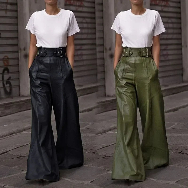 Autumn Winter Faux Pu Long Pants
