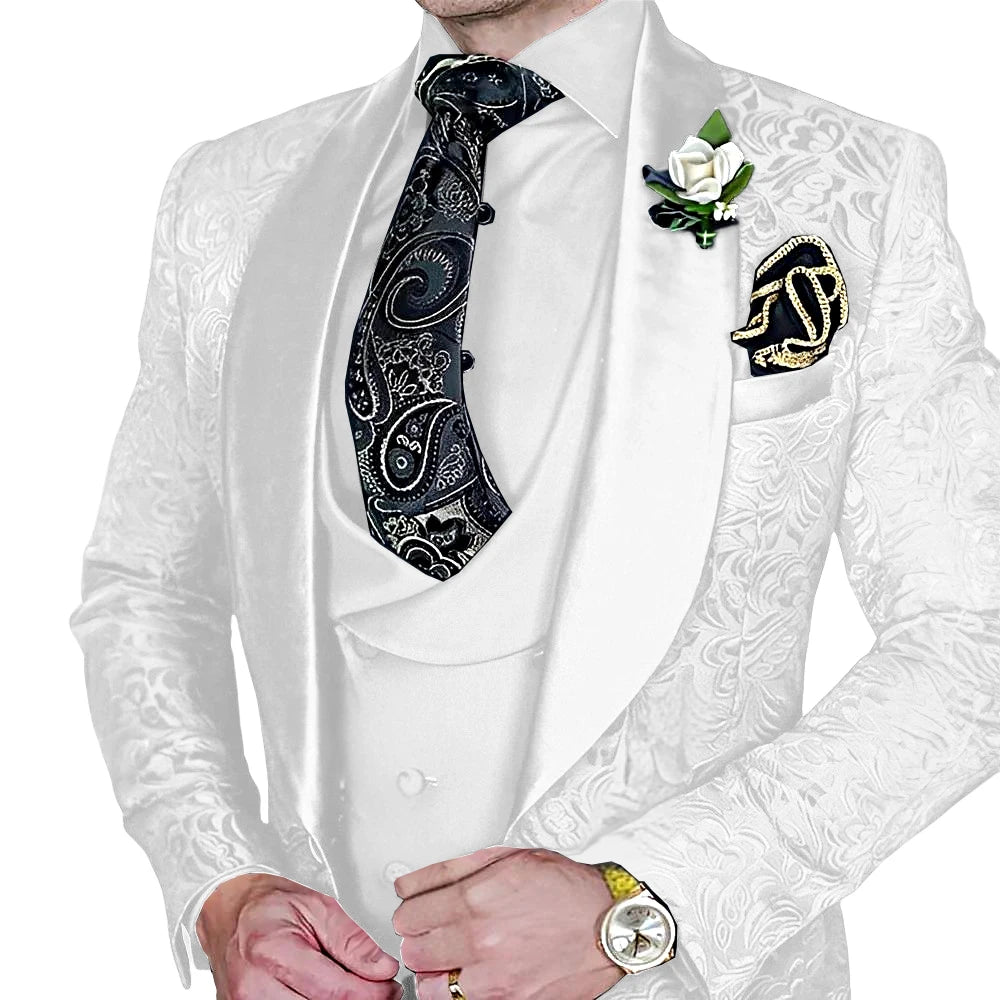 Jacquard Men's 3-piece Suit Set
