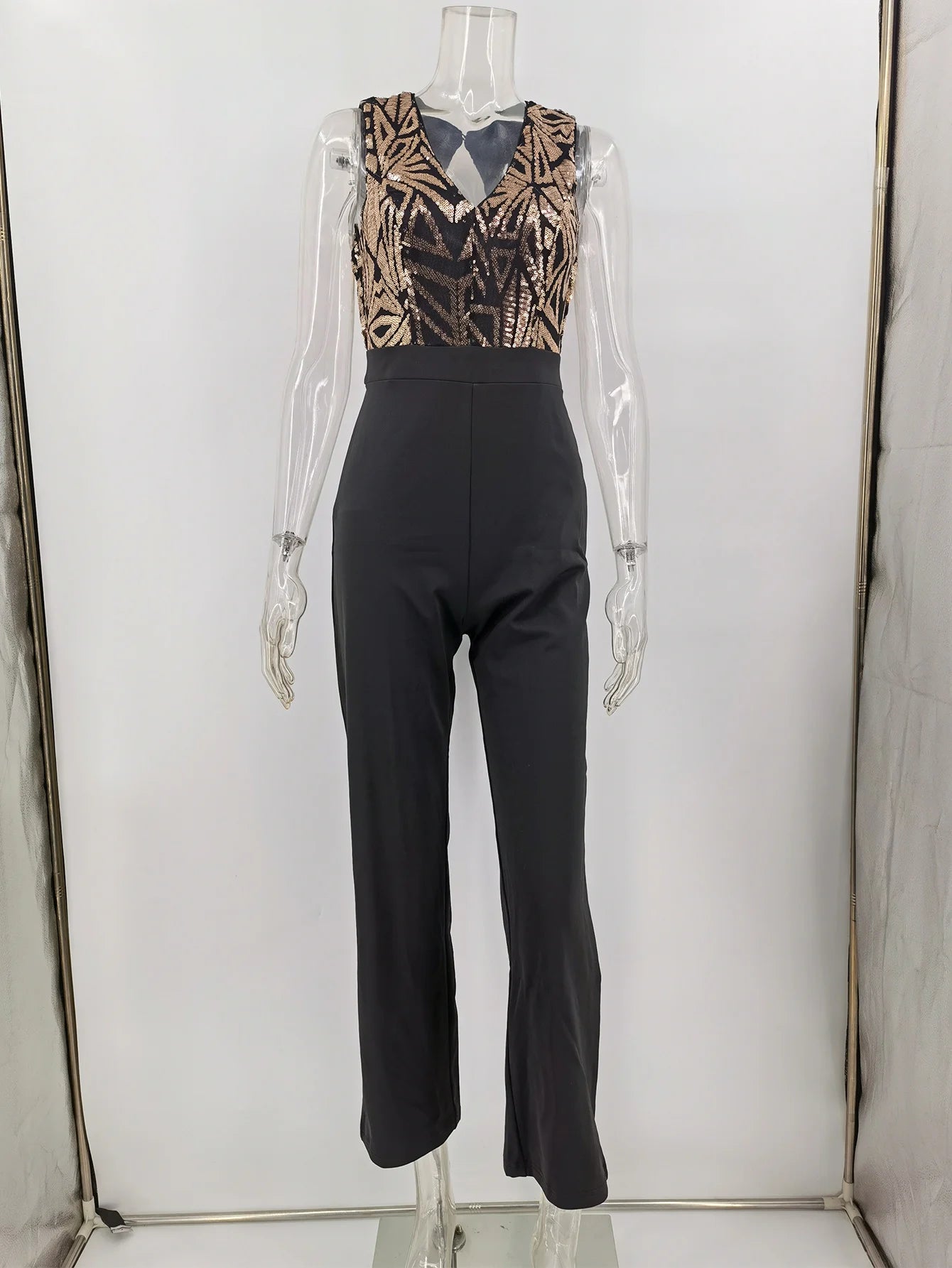 Sexy Backless Sequin Jumpsuit