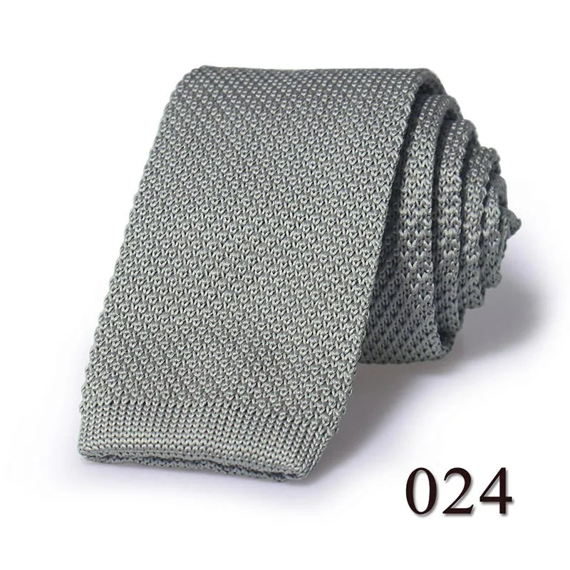 5.5cm Solid Color Fashion Water Neckties Plain Knitted Ties