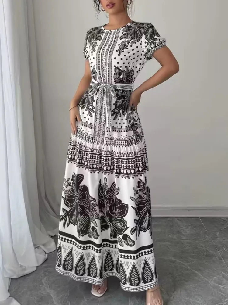 Boho Holiday Print Maxi Dress