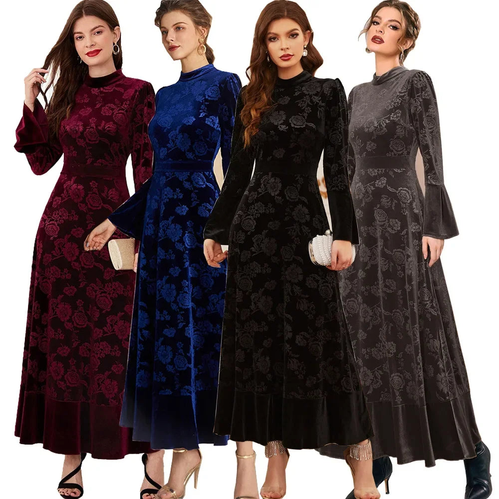 Autumn Winter  Velvet Long Dress
