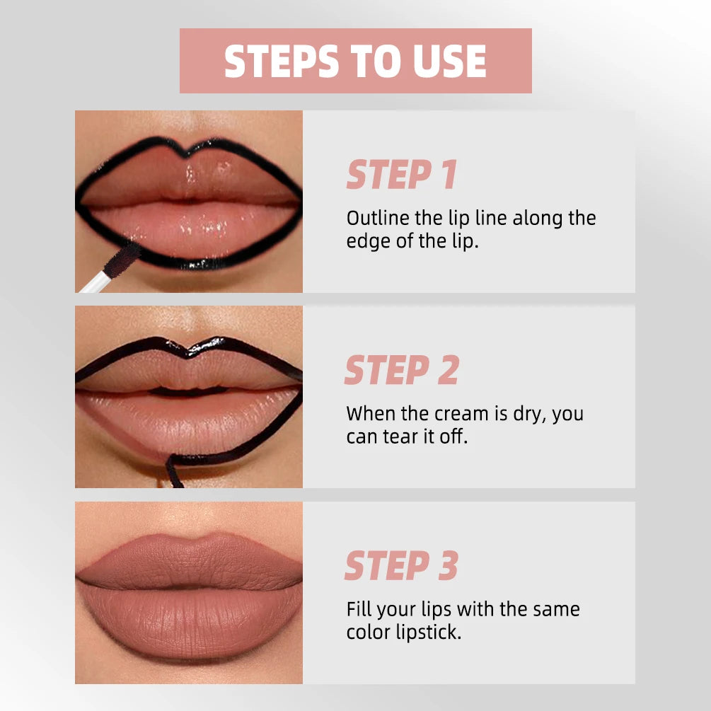 Peel-Off Tattoo Matte Lip Liner – Long-Lasting, Waterproof, Transfer-Proof Lip Stain